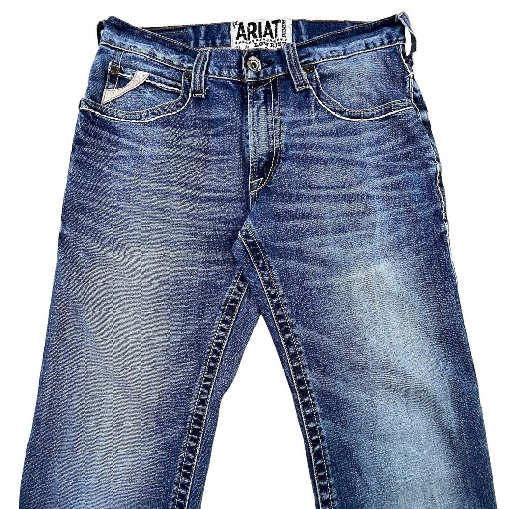 Ariat M4 Bootcut Jeans Men's 30x34 Blue Cotton Denim Stretch Western Workwear